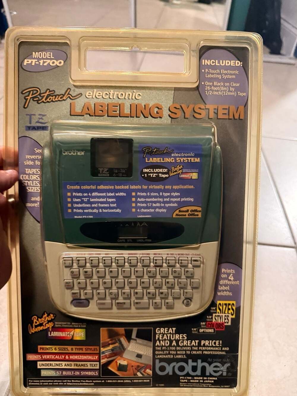 Vintage 1999 Brother P-Touch PT-1700 Electronic Labeling System New in Blister